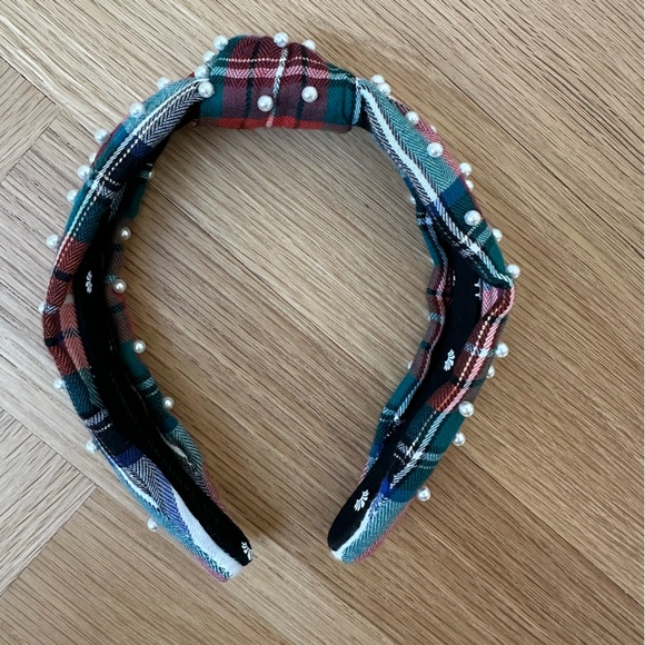 Lele Sadoughi Tartan Plaid with Pearls Small Headband - Picture 4 of 4